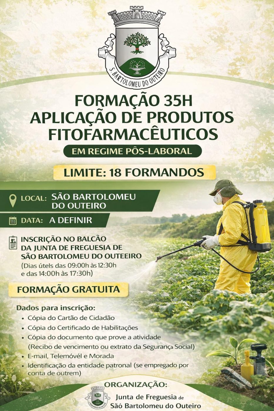 Formação 35h de Aplicação de produtos fitofarmacêuticos